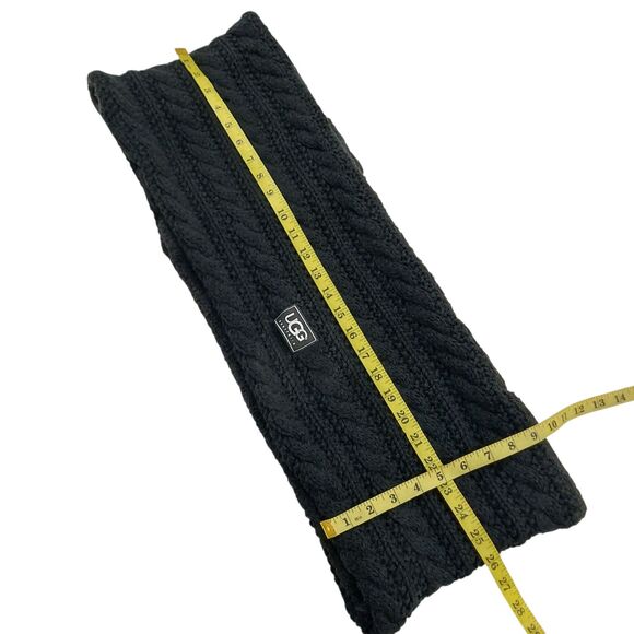 UGG Scarf Womens One Size Black Neck Warmer Knitted Winter Outdoor Travel - Picture 8 of 8
